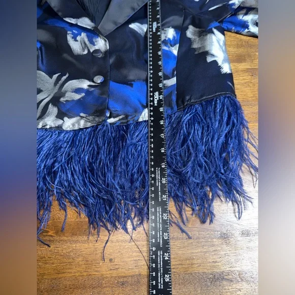 Rickie Freeman Teri Jon Jacket Skirt Fringe Trim Set - Picture 8 of 13